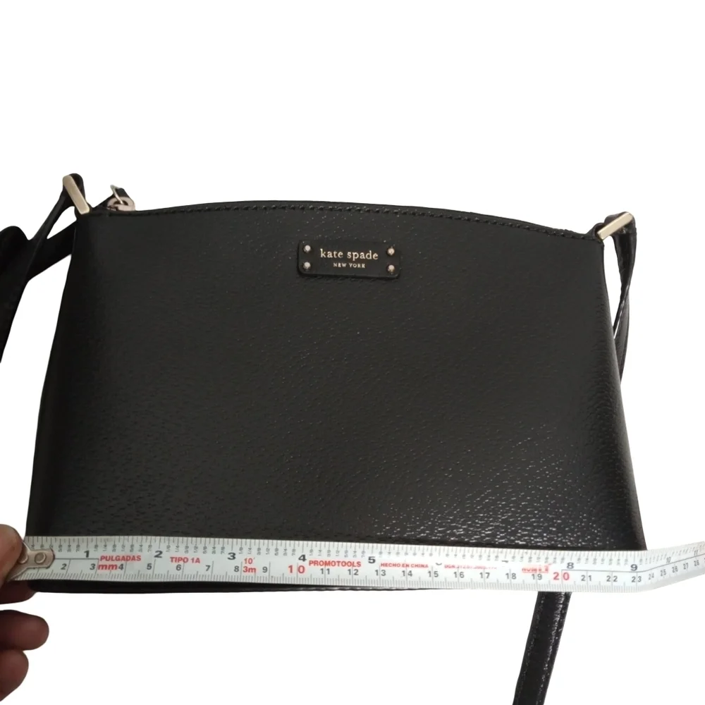 Kate Spade Jeanne Black Leather Adjustable Strap Gold Hardware Crossbody Bag